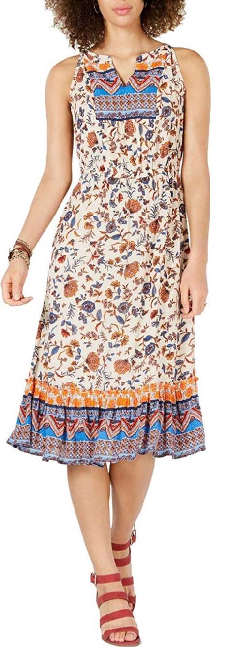 NWT Style & Co Floral Boho Midi Dress L